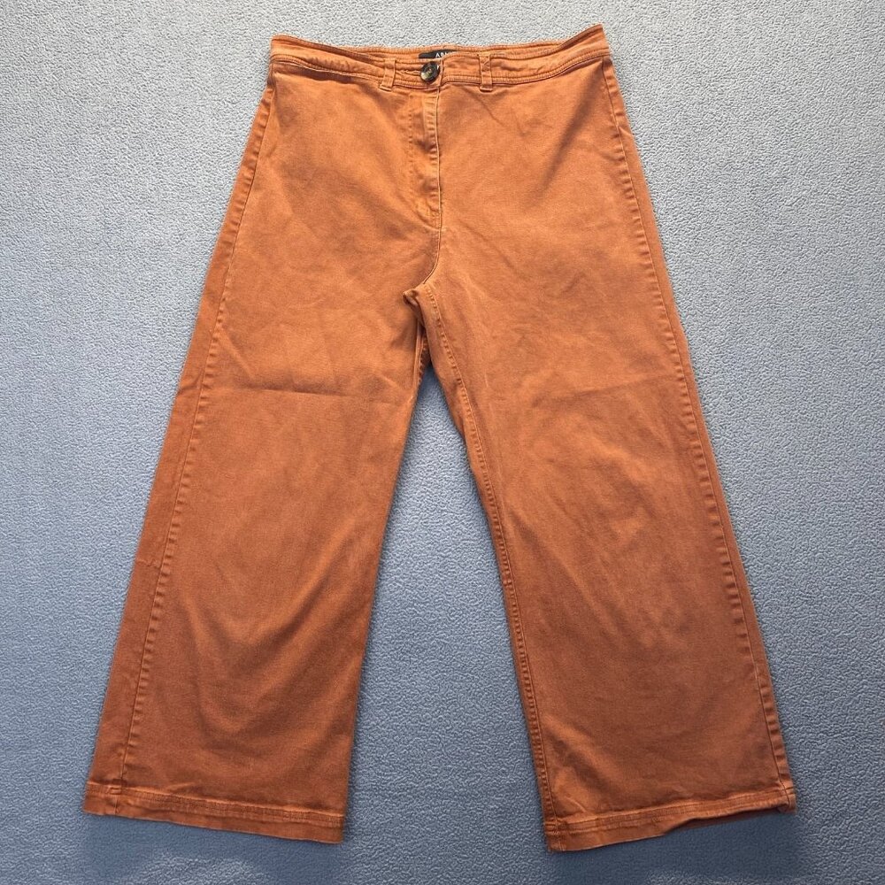 ABLE Wide Leg Crop Pants brick Women Jeans Size 8 Jeans,Stretch